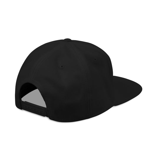 GCBGA Glitter Text Snapback Hat | Embroidered Black & Purple Flat Brim