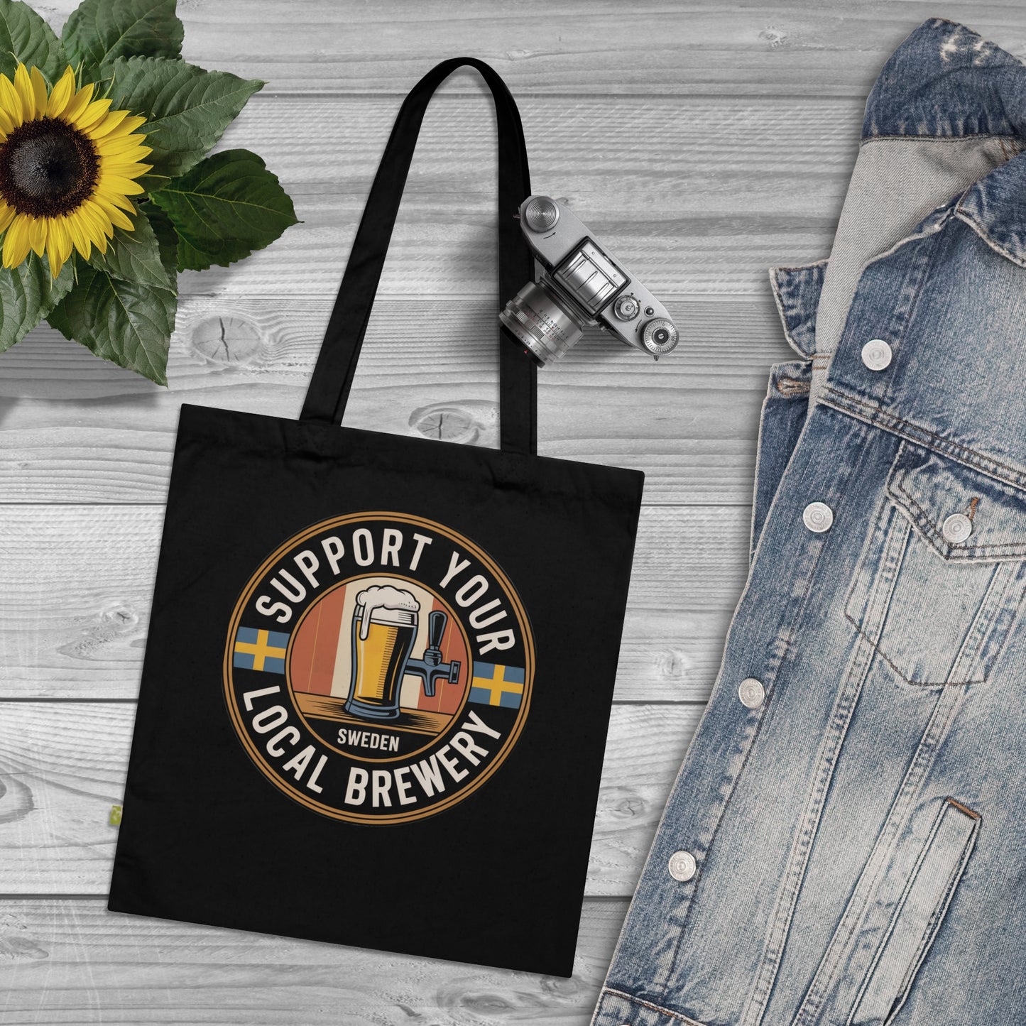 Support Your Local Brewery Tote Bag – Swedish Beer Logo Organic Cotton Tote