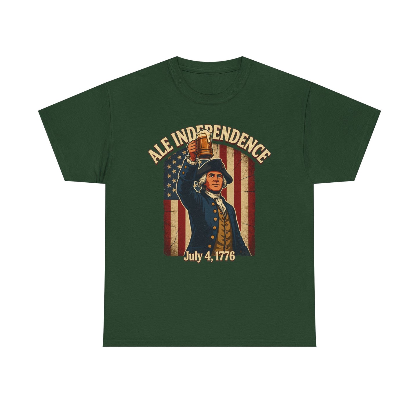 Independence Day Tee - 'All Independence' July 4, 1776 Vintage American Flag T-Shirt