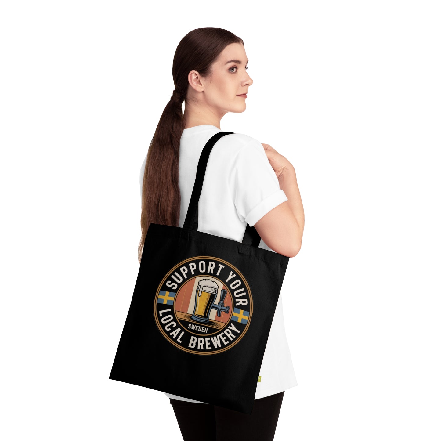 Support Your Local Brewery Tote Bag – Swedish Beer Logo Organic Cotton Tote
