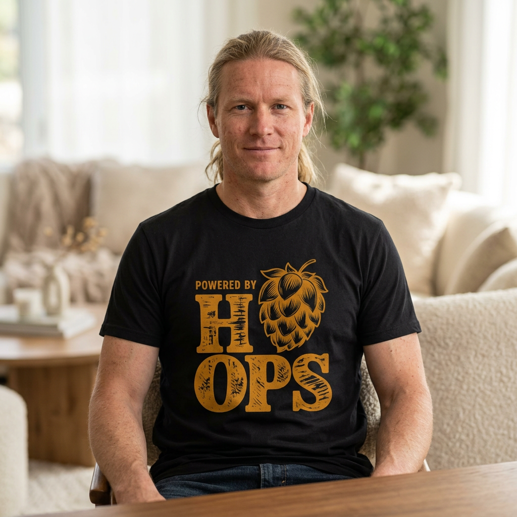 Powered by Hops T-Shirt | Brewery Beer Brewing Ale Shirt