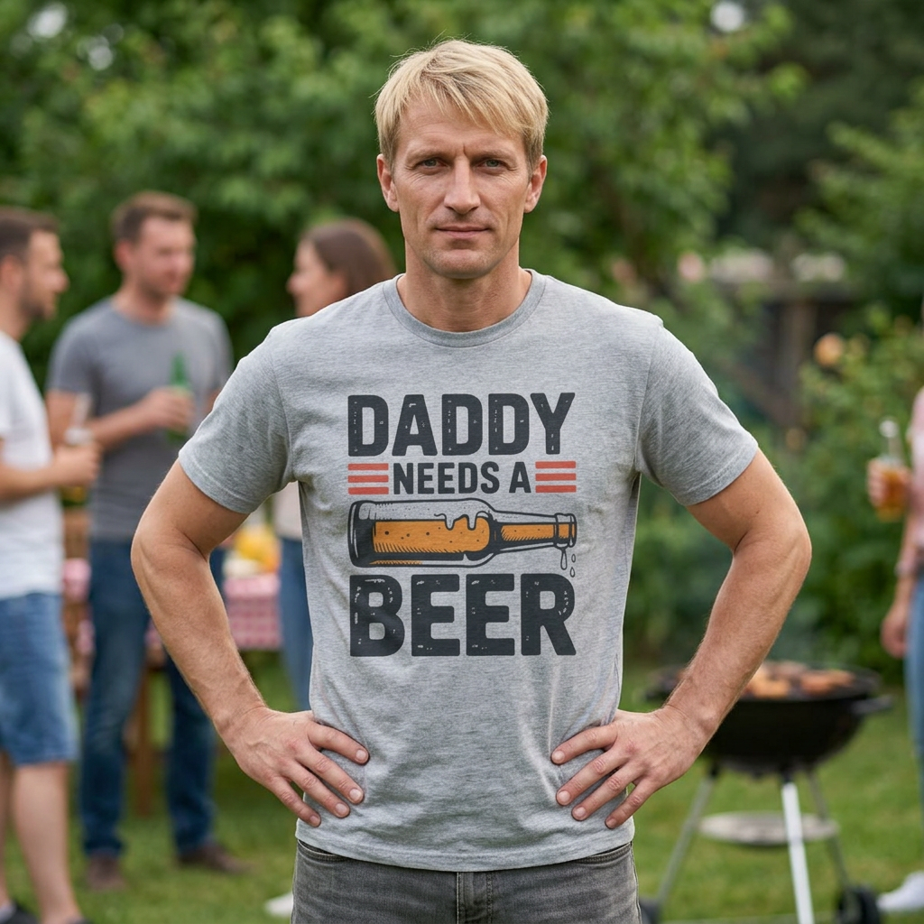 Daddy Need a Beer T-Shirt | Funny Dad Drinking Tee