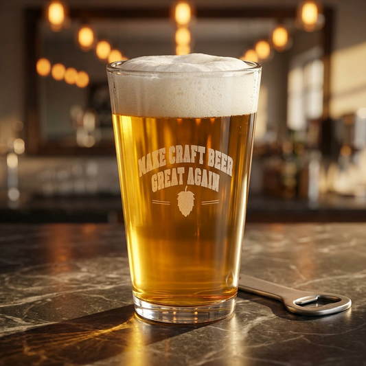 Make Craft Beer Great Again Pint Mixing Glass, 16oz Engraved