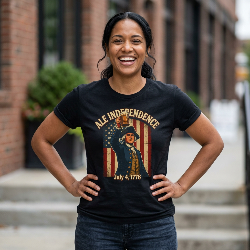 Independence Day Tee - 'All Independence' July 4, 1776 Vintage American Flag T-Shirt