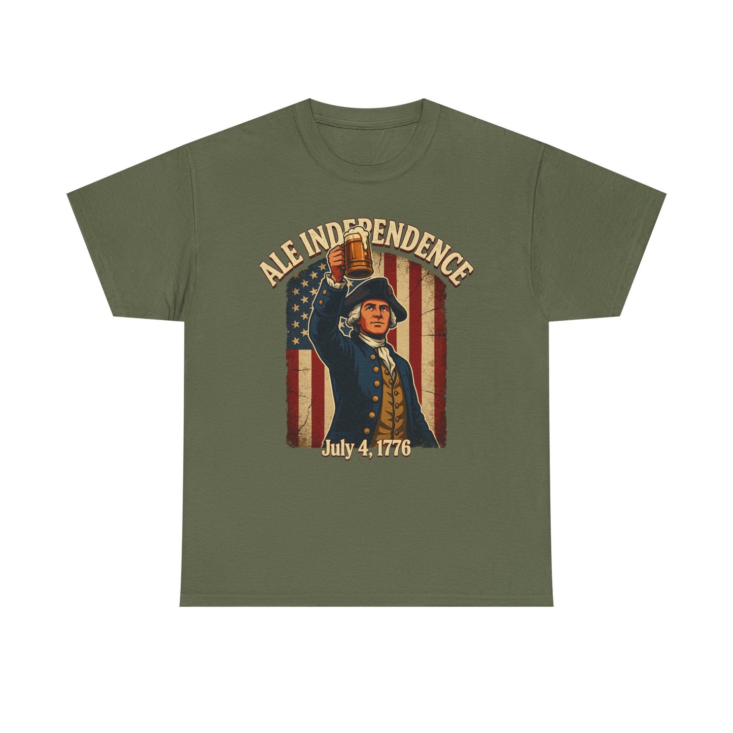Independence Day Tee - 'All Independence' July 4, 1776 Vintage American Flag T-Shirt